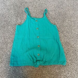 Cat & Jack Turquoise Teal tank top. Knot tie twist front. Medium M 7-8